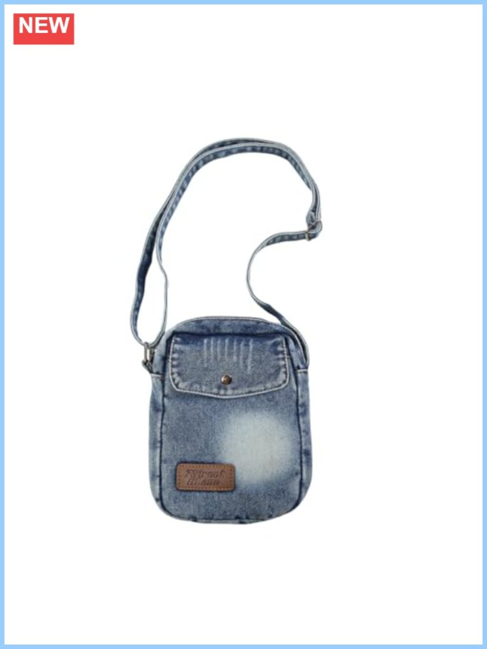 Denim Crossbody Bag Lightweight Adjustable Strap Jean Purse Y2k Preppy Shoulder